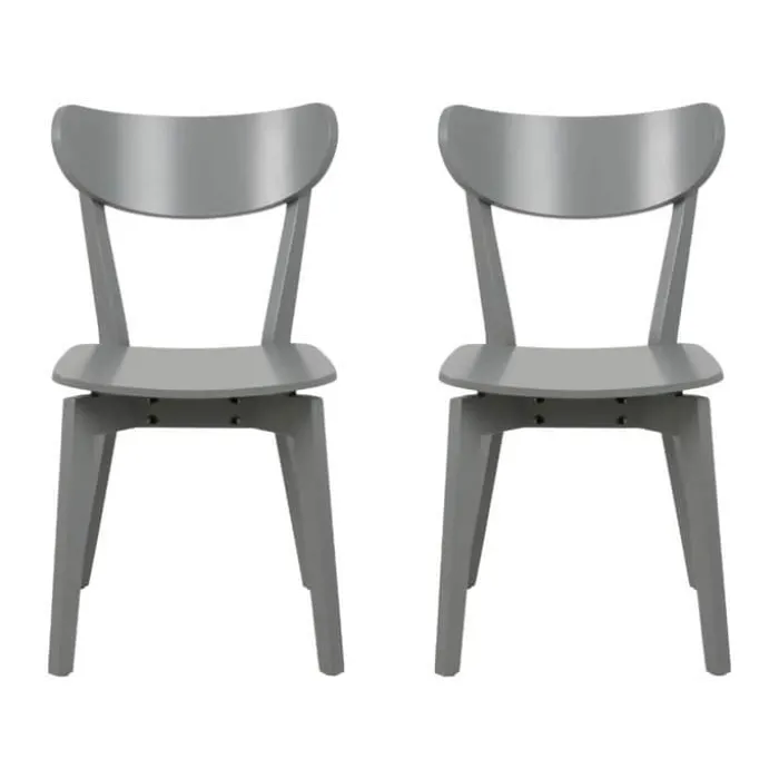 CASA Living Roxby Spisebordsstol - 2 stk. H 79,5 x B 45 x D 55 cm - Gummitræ - Grå