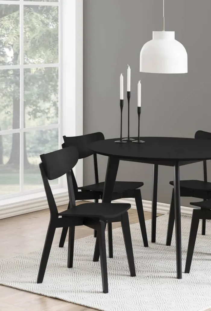 CASA Living Roxby Spisebord Ø 105 x H 76 cm - Gummitræ - Sort