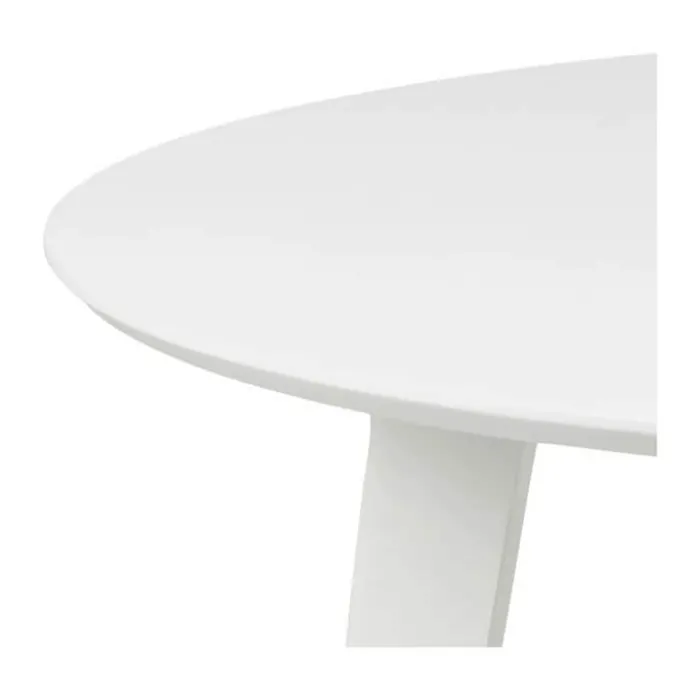CASA Living Roxby Spisebord Ø 105 x H 76 cm - Gummitræ/mdf - Hvid