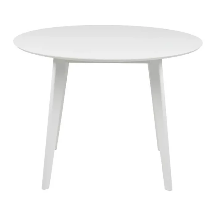 CASA Living Roxby Spisebord Ø 105 x H 76 cm - Gummitræ/mdf - Hvid