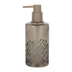 CASA Living Sæbedispenser m. facetslibning H 19 cm - Glas - Beige