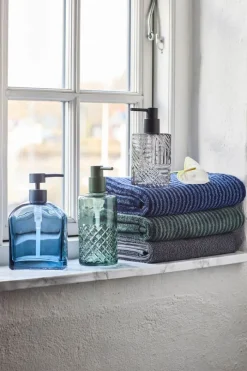 CASA Living Sæbedispenser m. mønster H 16,5 cm - Glas - Grå