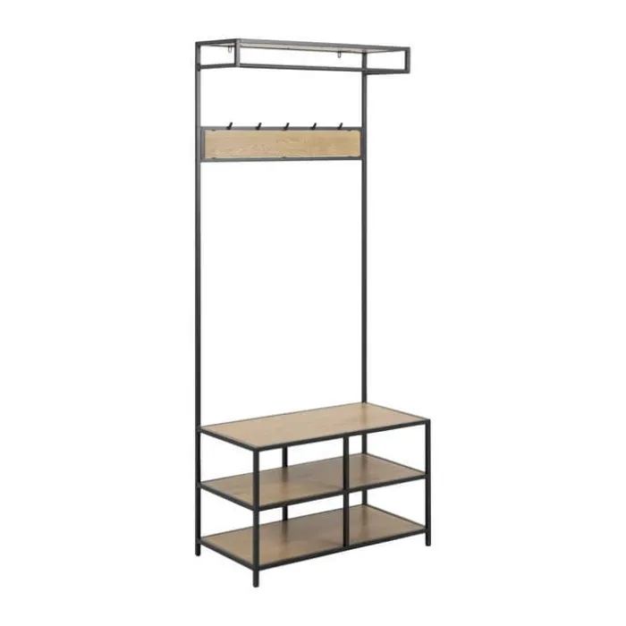 CASA Living SeafordGarderobestativ H 185 x B 40 x L 77 cm - Stål - Sort