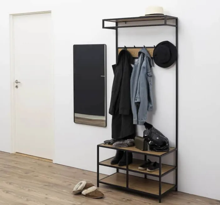 CASA Living SeafordGarderobestativ H 185 x B 40 x L 77 cm - Stål - Sort