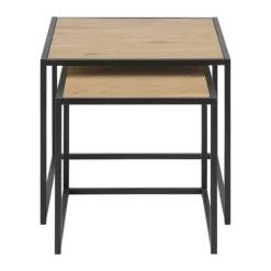 CASA Living Seaford Indskudsbord H 45 x B 50 x L 50 cm - Egetræ/stål - Vild eg