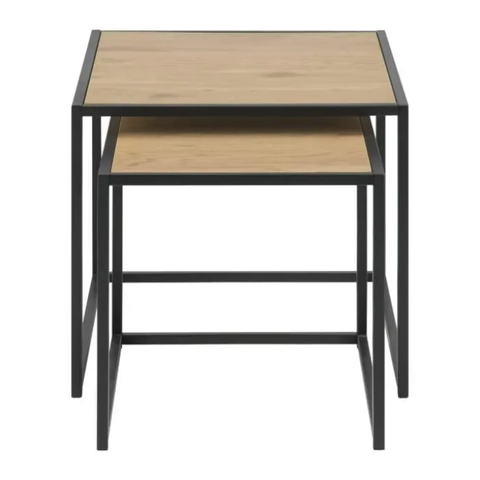 CASA Living Seaford Indskudsbord H 45 x B 50 x L 50 cm - Egetræ/stål - Vild eg