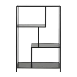 CASA Living Seaford Reol H 114 x B 77 x D 35 cm - Melamin/metal/mdf - Sort