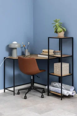 CASA Living Seaford Reol H 119,5 x B 35 x D 37 cm - Metal/papir - Klar/sort