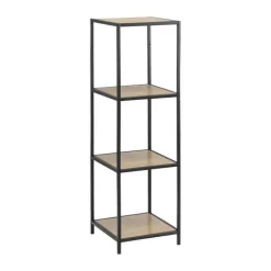 CASA Living Seaford Reol H 119,5 x B 35 x D 37 cm - Metal/papir - Klar/sort
