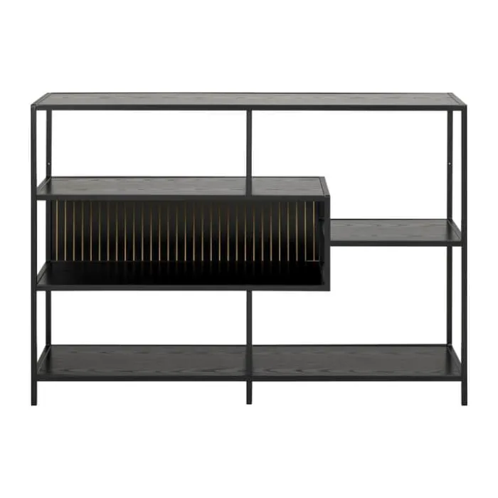 CASA Living Seaford Reol H 78 x B 114 x D 35 cm - Melamin/stål - Sort