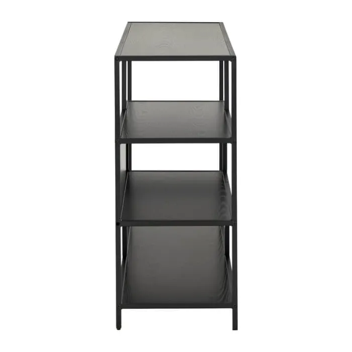 CASA Living Seaford Reol H 78 x B 114 x D 35 cm - Melamin/stål - Sort