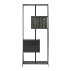 CASA Living Seaford Reol H 185 x B 77 x D 35 cm - Melamin - Sort