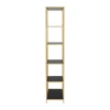 CASA Living Seaford Reol H 185 x B 77 x D 35 cm - Melamin/metal/mdf - Sort/gylden lakeret