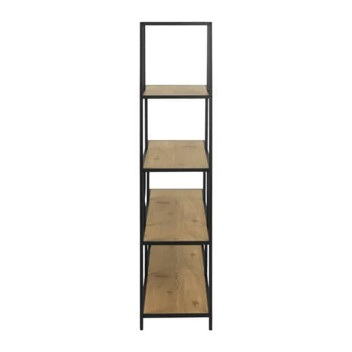 CASA Living Seaford Reol H 150 x B 35 x L 135 cm - Stål/egetræ - Natur