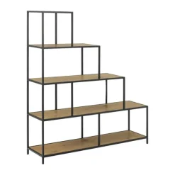 CASA Living Seaford Reol H 150 x B 35 x L 135 cm - Stål/egetræ - Natur