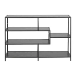 CASA Living Seaford Reol H 78 x B 114 x D 35 cm - Melamin/metal/mdf - Sort