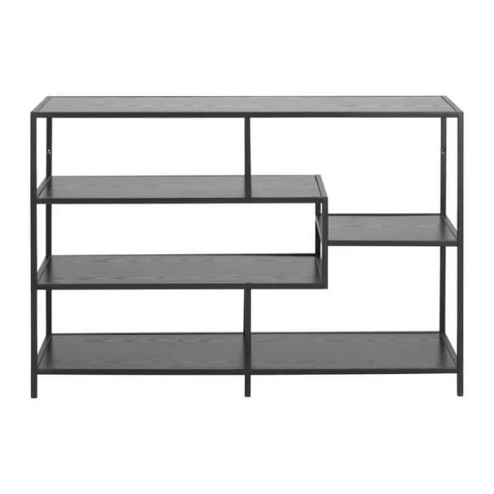 CASA Living Seaford Reol H 78 x B 114 x D 35 cm - Melamin/metal/mdf - Sort