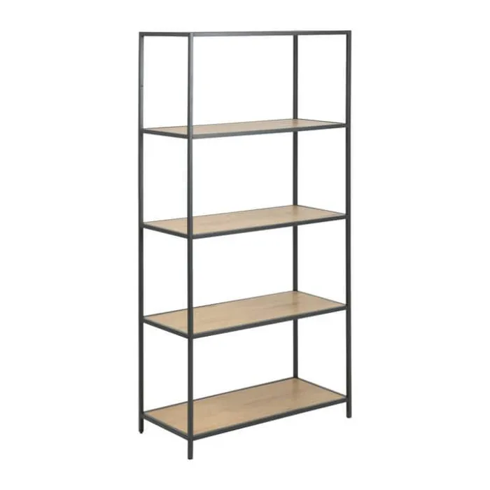 CASA Living Seaford Reol H 150 x B 35 x L 77 cm - Egetræ/stål - Vild eg