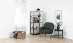 CASA Living Seaford Reol H 150 x B 35 x L 77 cm - Egetræ/stål - Vild eg