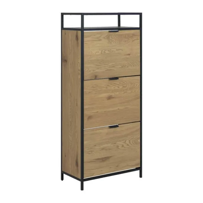 CASA Living Seaford Skoskab H 129 x B 30 x L 56 cm - Stål - Natur