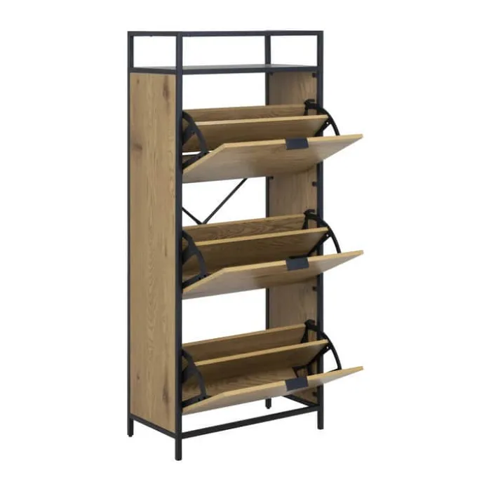 CASA Living Seaford Skoskab H 129 x B 30 x L 56 cm - Stål - Natur
