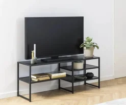 CASA Living Seaford TV Bord H 46 x B 33 x L 120 cm - Stål/melamin - Mat sort