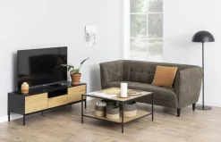 CASA Living Seaford TV-bord H 45 x B 140 x D 40 cm - Mdf/metal - Natur/sort
