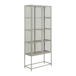 CASA Living Seaford Vitrineskab H 185,6 x B 77 x D 35 cm - Melamin - Grå
