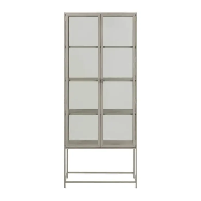 CASA Living Seaford Vitrineskab H 185,6 x B 77 x D 35 cm - Melamin - Grå
