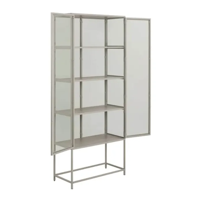 CASA Living Seaford Vitrineskab H 185,6 x B 77 x D 35 cm - Melamin - Grå
