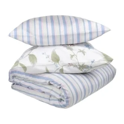 CASA Living Sengetøj B 140 x L 220 cm - Bomuld - Blå/rosa/grøn