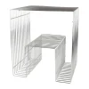 CASA Living Sidebord H 45 x B 39,5 x L 32 cm - Rustfrit stål - Sølvfarvet