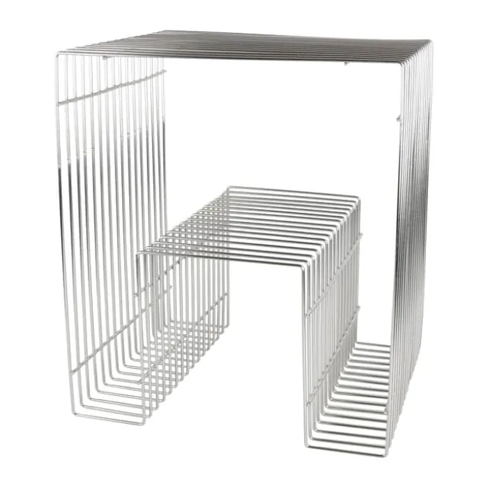 CASA Living Sidebord H 45 x B 39,5 x L 32 cm - Rustfrit stål - Sølvfarvet
