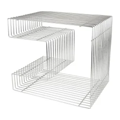 CASA Living Sidebord H 45 x B 39,5 x L 32 cm - Rustfrit stål - Sølvfarvet