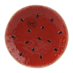 CASA Living Skål Ø 15 x H 6 cm - Dolomit - Grøn/rød