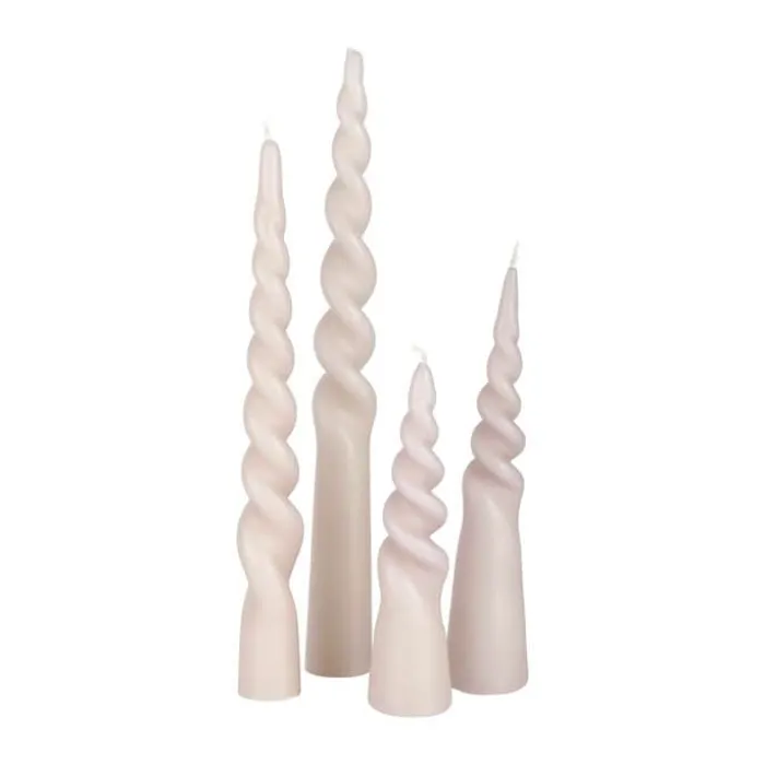 CASA Living Snoede Bloklys Ø 5 x H 25 cm - Paraffin - Rosa
