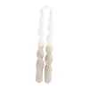 CASA Living Snoede Stagelys - 2 stk. Ø 2,2 x H 25 cm - Stearin - Brun/hvid