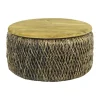 CASA Living Sofabord Ø 70 x H 37 cm - Abaca/Teaktræ