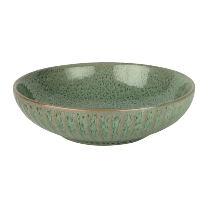CASA Living Sofia Riflet Pastatallerken Ø 20,3 cm - Stentøj - Grøn
