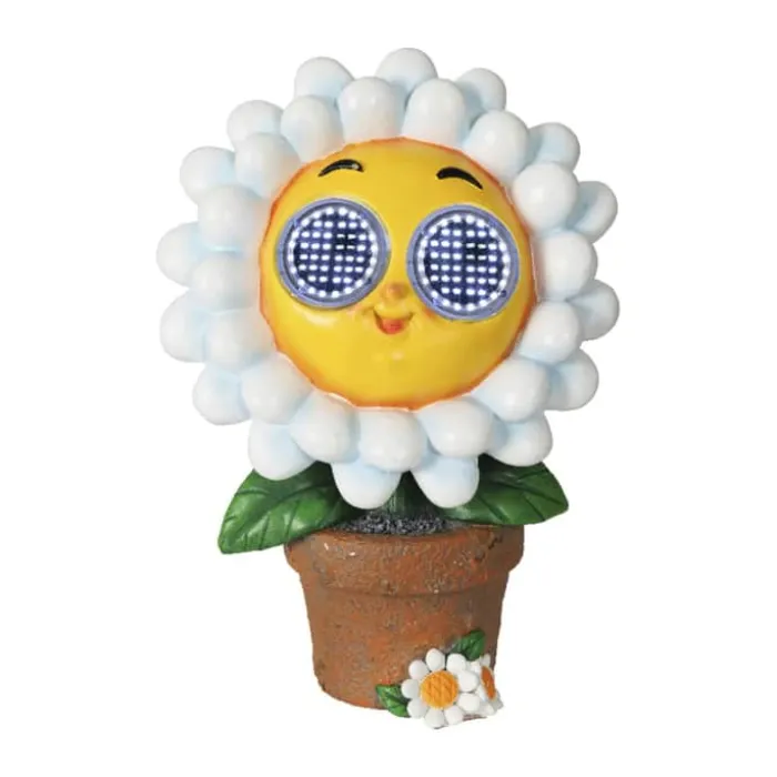 CASA Living Solar Lampe - Solsikke H 21,5 cm - Polyresin - Hvid