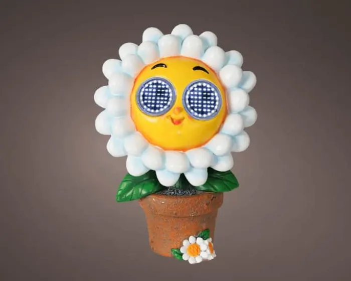 CASA Living Solar Lampe - Solsikke H 21,5 cm - Polyresin - Hvid