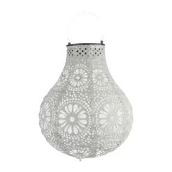 CASA Living Solar Lanterne - Dråbe Ø 20 x H 22,5 cm - Stof/plastik - Grå