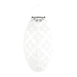 CASA Living Solar Lanterne - Kokon Ø 20 x H 40 cm - Stof/plastik -Hvid