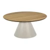 CASA Living Soli Sofabord Ø 85 x H 40 cm - Egefiner/stål - Natur/grå
