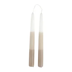 CASA Living Stagelys - 2 stk. Ø 2,2 x H 25 cm - Stearin - Brun/hvid