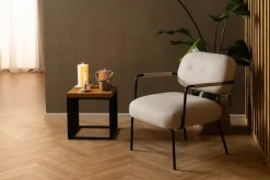 CASA Living Strington Hjørnebord H 42 x B 40 x L 40 cm - Melamin/stål - Natur