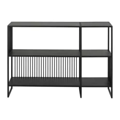 CASA Living Strington Reol H 83 x B 120x 35 cm - Melamin/stål - Mat sort