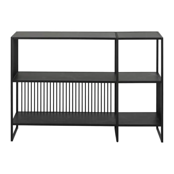 CASA Living Strington Reol H 83 x B 120x 35 cm - Melamin/stål - Mat sort