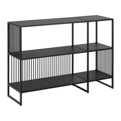 CASA Living Strington Reol H 83 x B 120x 35 cm - Melamin/stål - Mat sort