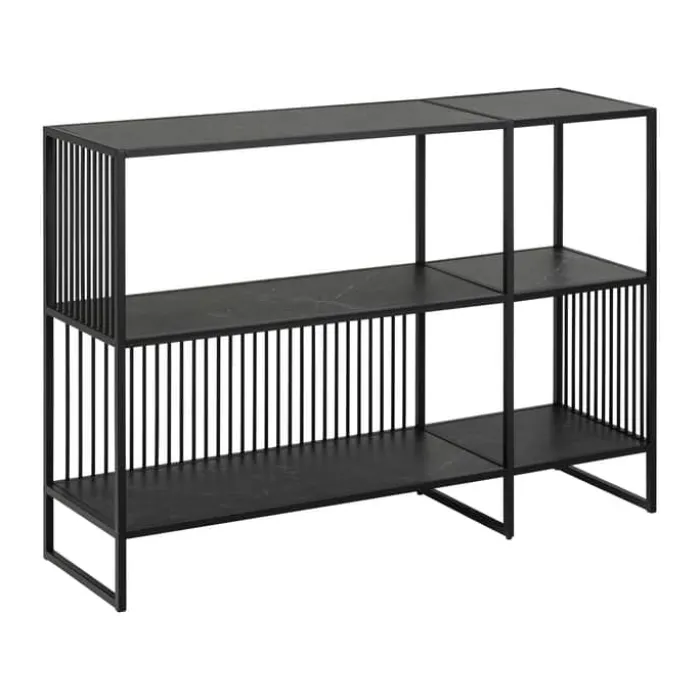 CASA Living Strington Reol H 83 x B 120x 35 cm - Melamin/stål - Mat sort